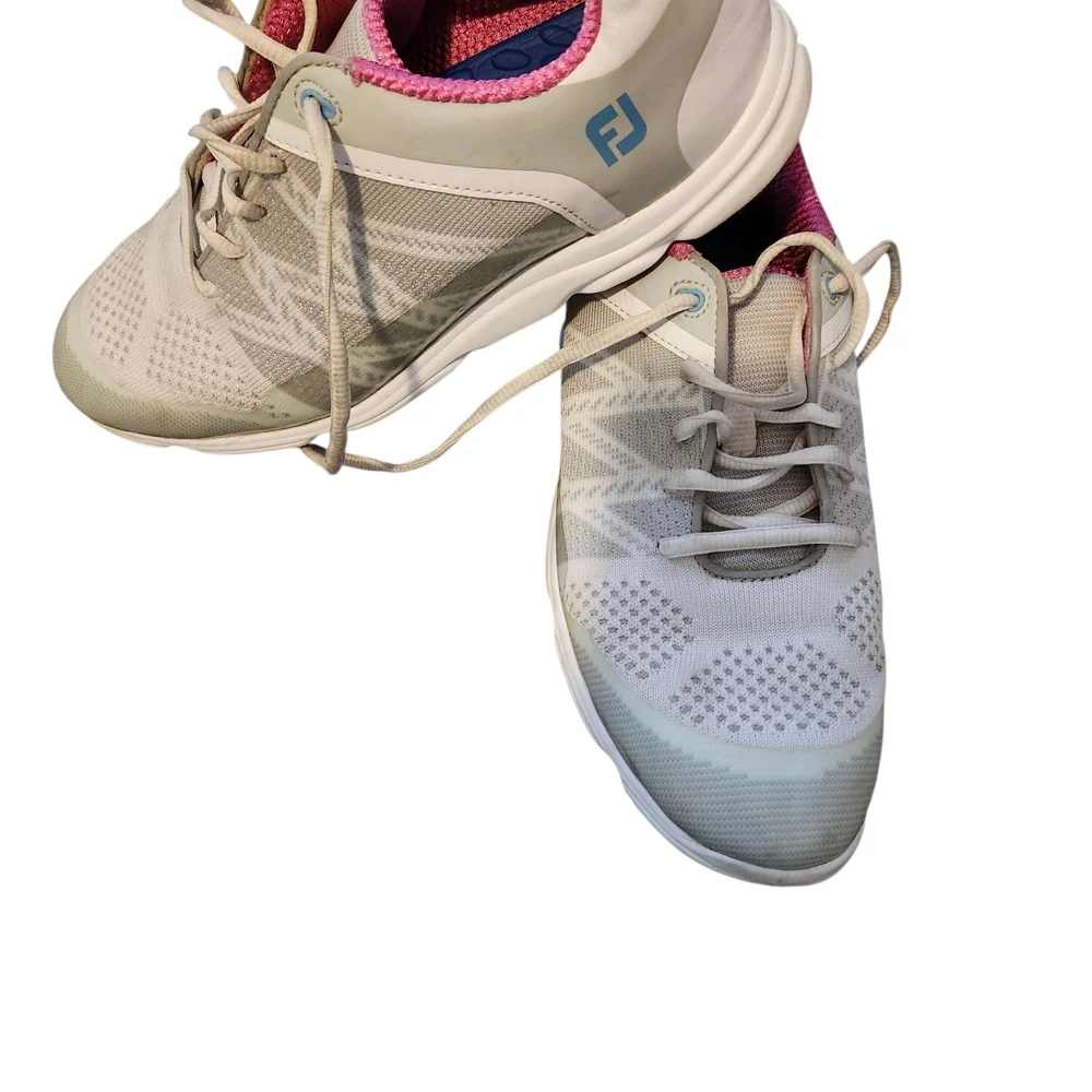 FootJoy‎ Athletic Golf Shoes In White And Pink Fir Women Size 8 Lightweight